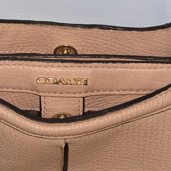 COACH Madison Caroline Peach/Nude Satchel Textured Leather Handbag Rare Retired - Picture 2 of 14